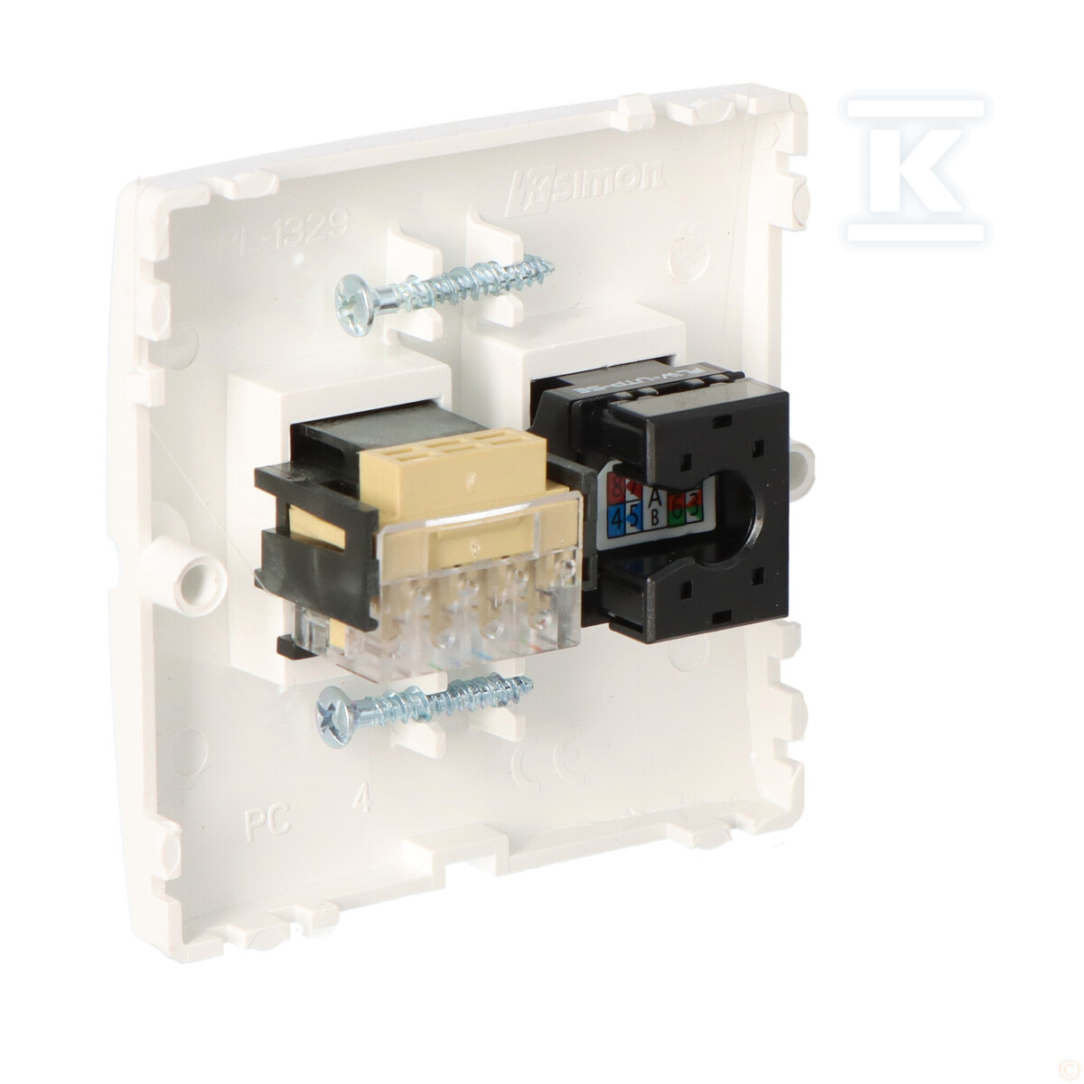 Розетка комп'ютерна RJ45 + телефонна - BMF5T.02/11