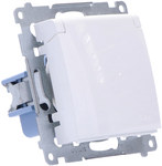 Socket for IP44 version, contact shutter without a seal for multiple frames, white Simon54