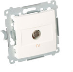 Single TV socket, white Simon54