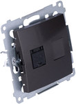 RJ45 single computer socket, category 6, with anti-dust cover, Simon54 anthracite