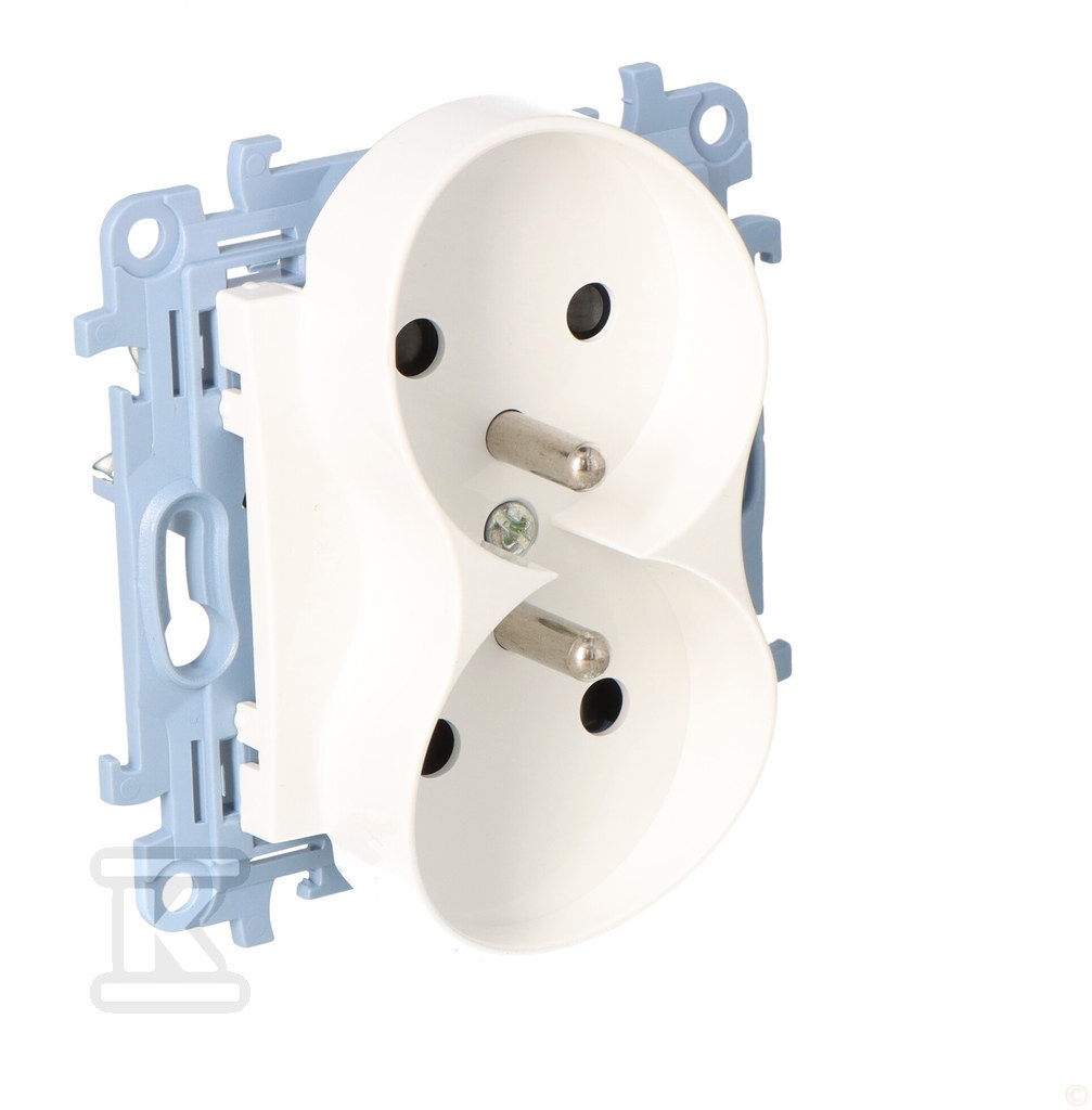 Double socket outlet with earthing, - CGZ2MZ.01/11