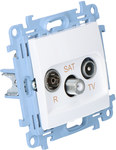 R-TV-SAT antenna end / termination socket to pass-through socket (module) attenuator R, TV, SAT - 1.5 dB, white Simon10