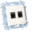 RJ45 Kategorie 6 Doppel-Computersteckdose (Modul), weiß Simon10