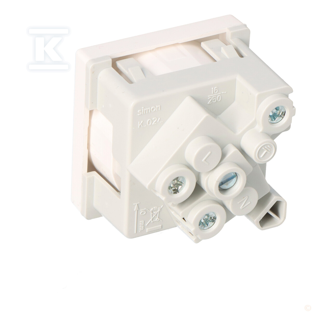 Розетка К45 із заземленням 16A/230V~, - K02/9