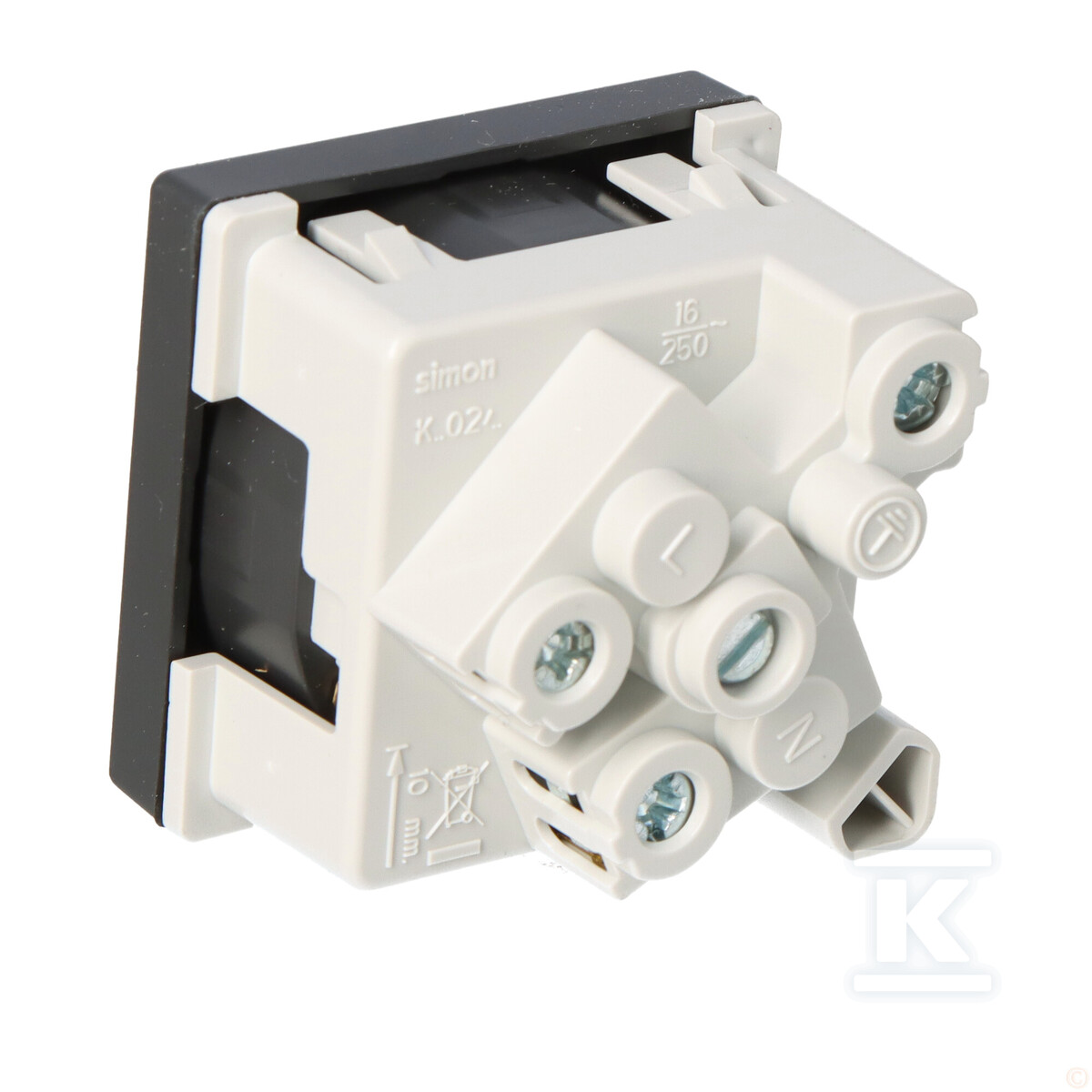 Розетка K45 із заземленням 16A/230V~, - K02/14