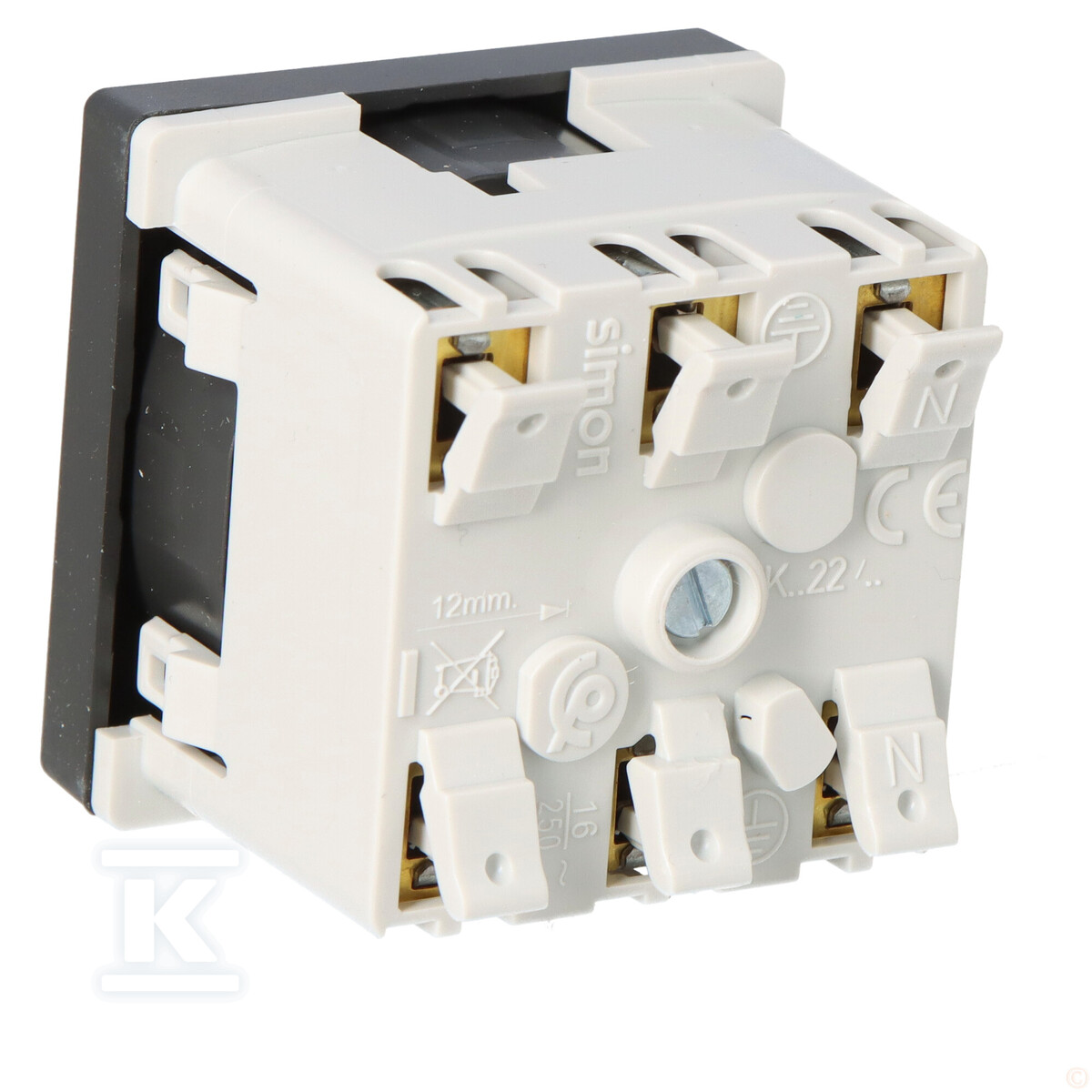 Розетка K45 із заземленням 16A/230V~, - K22/14