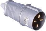 63A plug 3P+Z IP44 metal portable 500V, flat pins