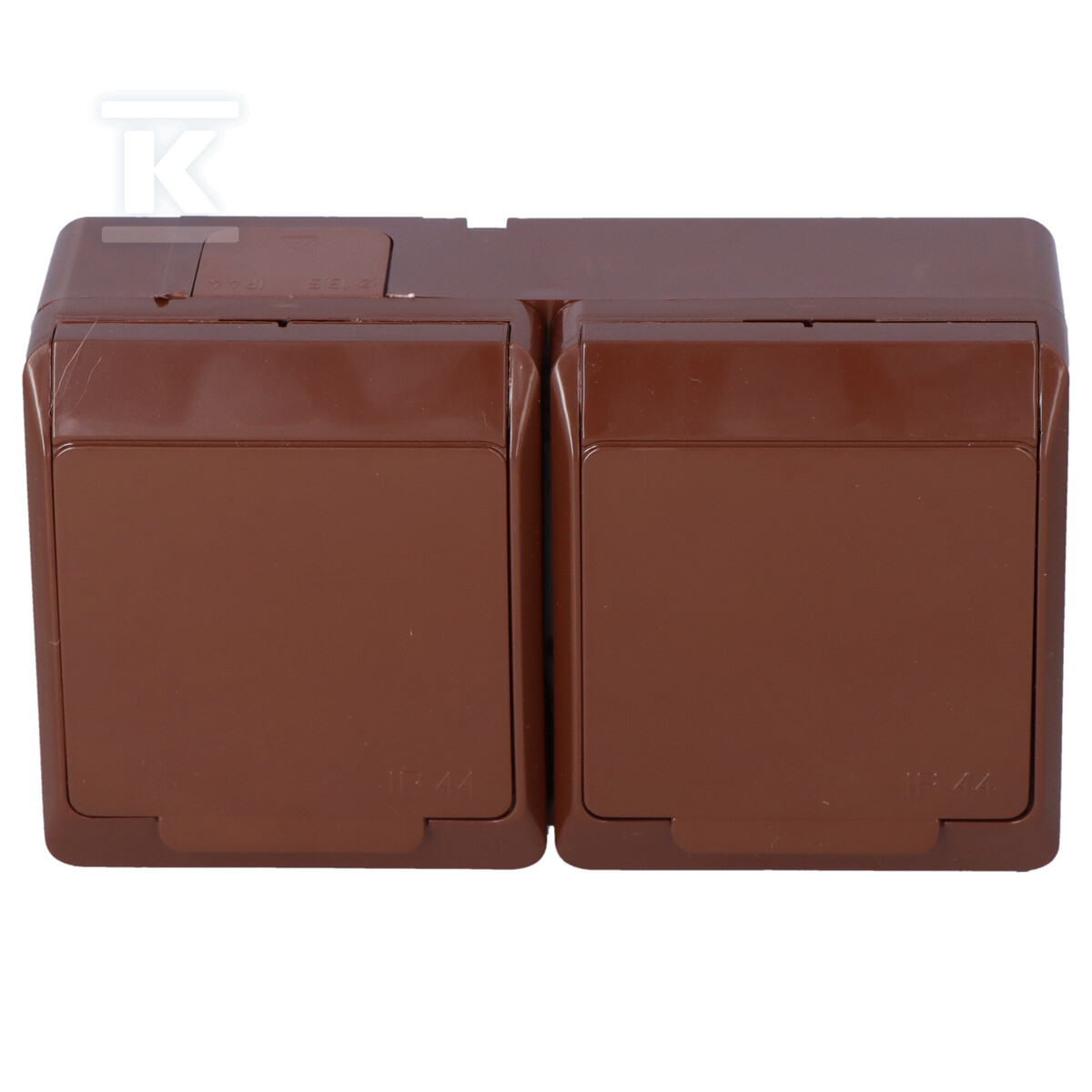 Розетка 2-х контактна, IP44, бронза, - 0322-06