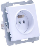 Single socket with earthing, white SONATA