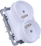 Double socket with earthing, white SONATA