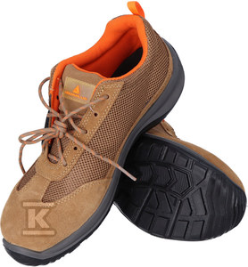 Deltaplus safety shoes made of split velor and polyester type PU MESH, sole made of two-layer PU with different densities, toe cap and insole, composite, beige 42