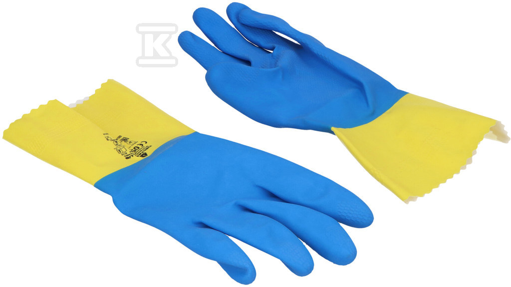 Household latex gloves, flocked, length - VE330BJ09