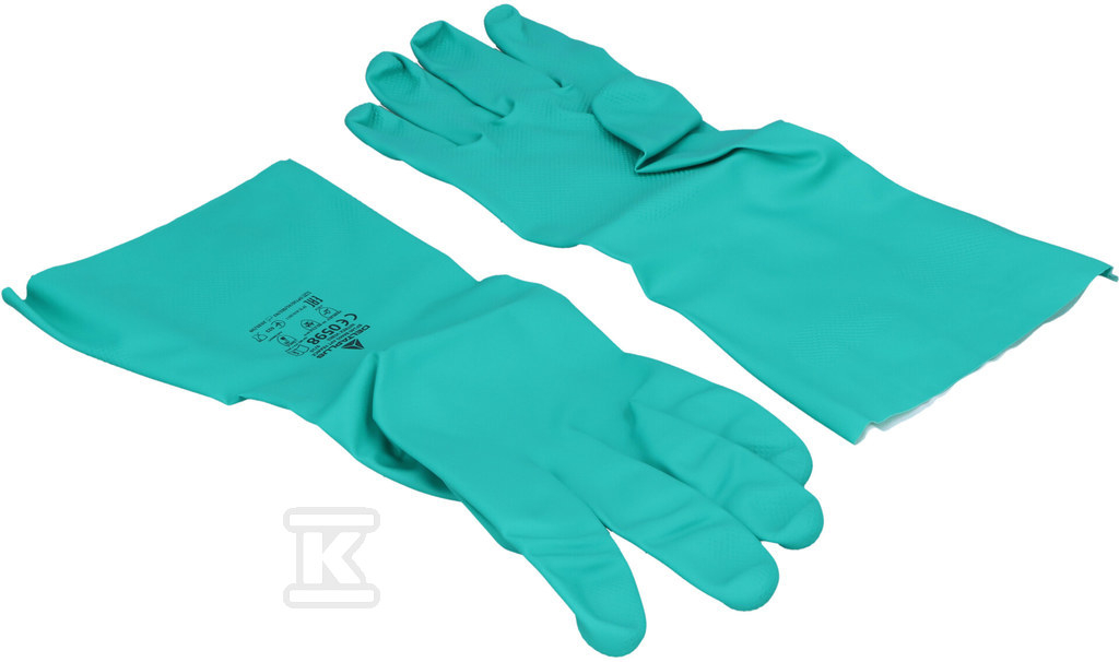 Nitrile gloves, flocked, length 33 cm, - VE802VE09