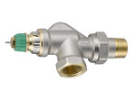 Zawór termostatyczny niezależny od ciśnienia Danfoss RA-DV, DN 15, kątowy poziomy, D