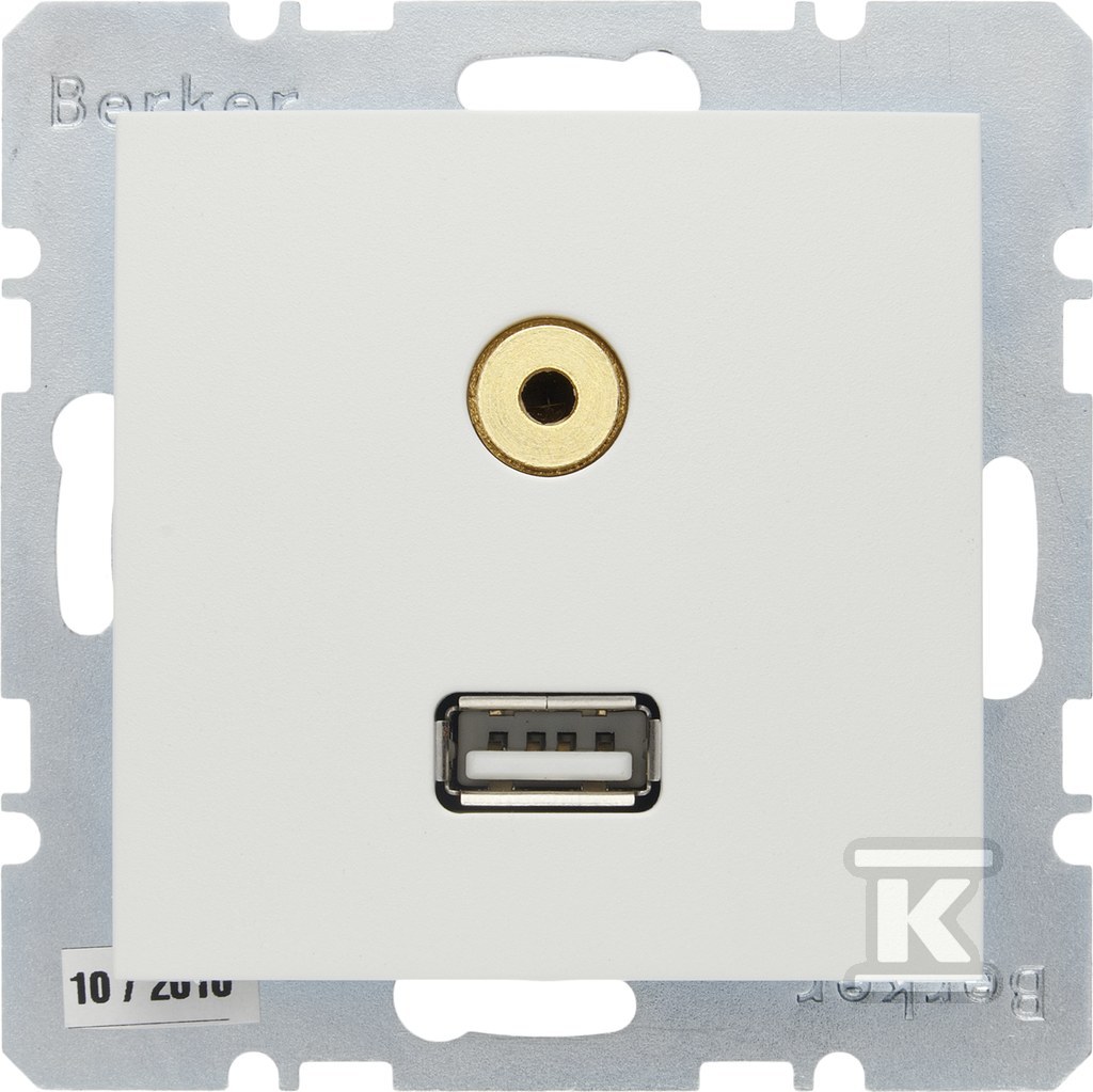 Gniazdo USB / 3, 5 mm Audio biały, - 3315391909