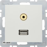 Gniazdo USB / 3, 5 mm Audio biały, S.1/B.3/B.7