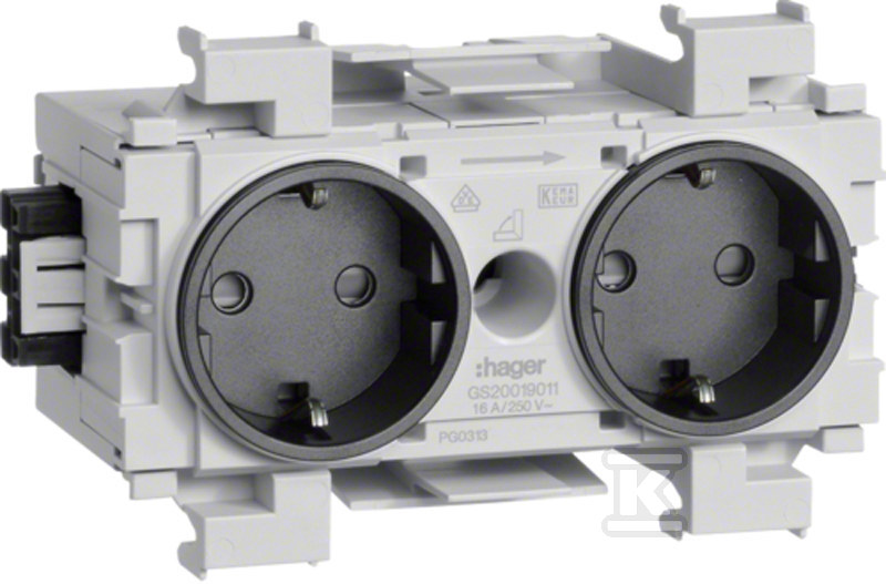 Gniazdo SCHUKO 2-krotne WAGO montaż - GS20019011
