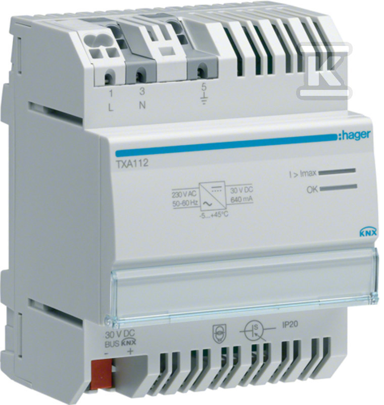 Zasilacz KNX 1 x 30V DC, 640mA, KNX E/S - TXA112