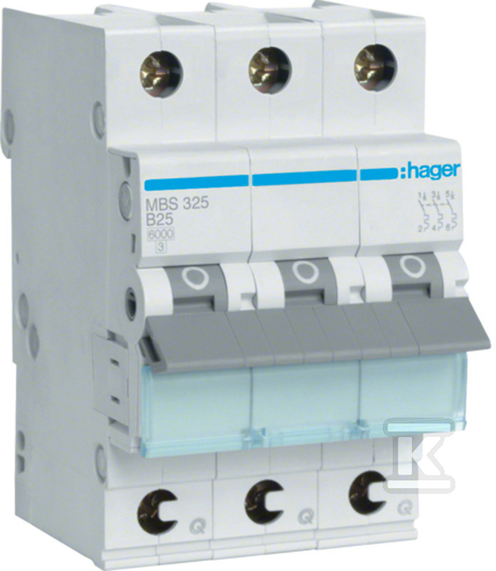 Автоматичний вимикач Icn=6000A 3P B 25A - MBS325