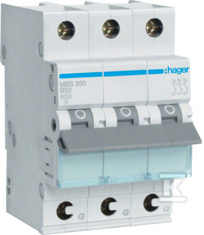 Wyłącznik nadprądowy Icn=6000A 3P B 50A - MBS350