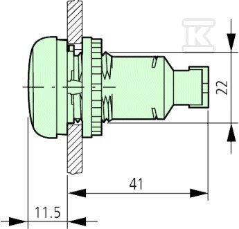 Lamp M22-LC-R, compact, flat, red - 216908