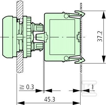 Pogon M22-D-R-X0/K01 crveno ravno dugme - 216510