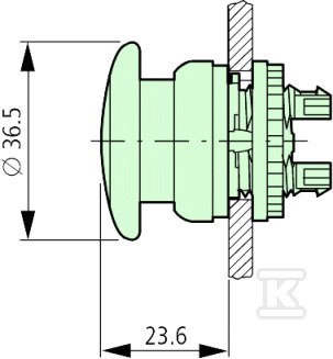 Buton ciupercă verde M22-DP-G-X1 cu - 216722