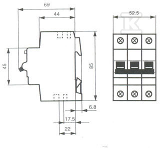 Wyłącznik nadmiarowo-prądowy, 3P, - 2CDS273001R0504