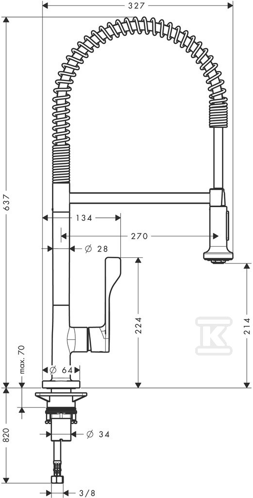 Bateria zlewozmywakowa Hansgrohe Axor - 39840000