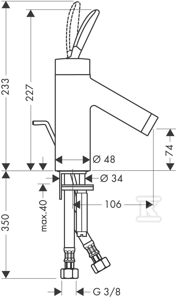 Bateria umywalkowa Hansgrohe Axor - 10010000