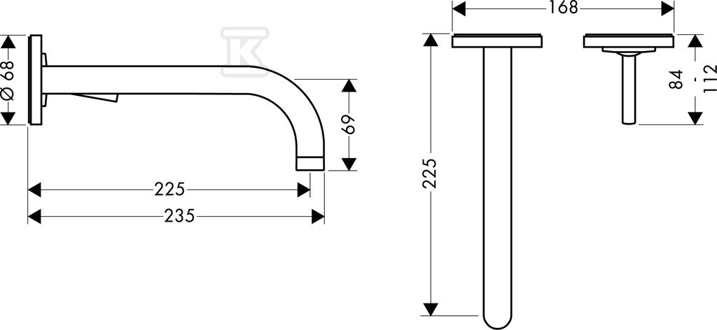 Bateria umywalkowa Hansgrohe Axor Uno 2 - 38116000