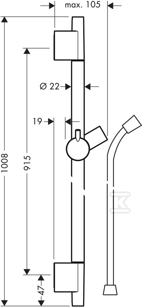 Drążek prysznicowy Hansgrohe Unica'S - 28631000