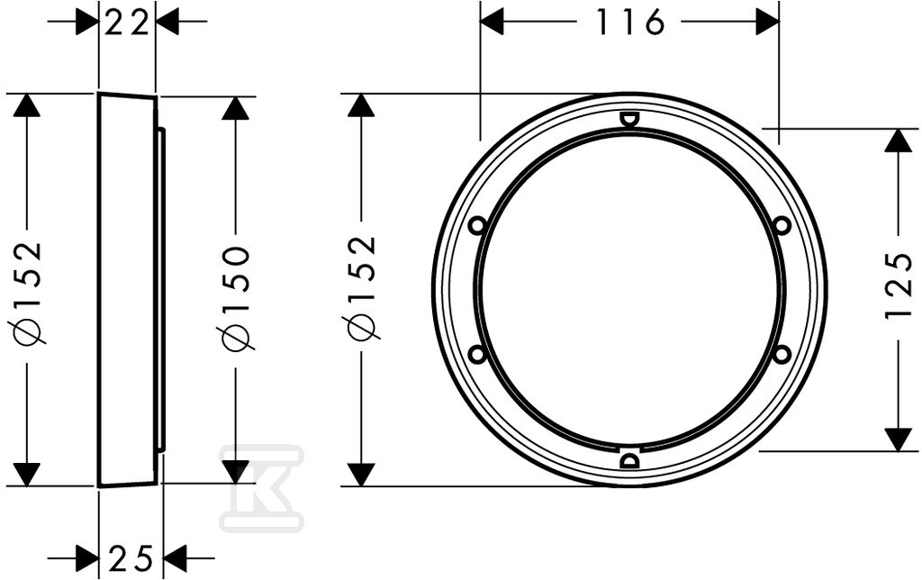 Rozeta Hansgrohe maskująca O 150 mm - 13597000