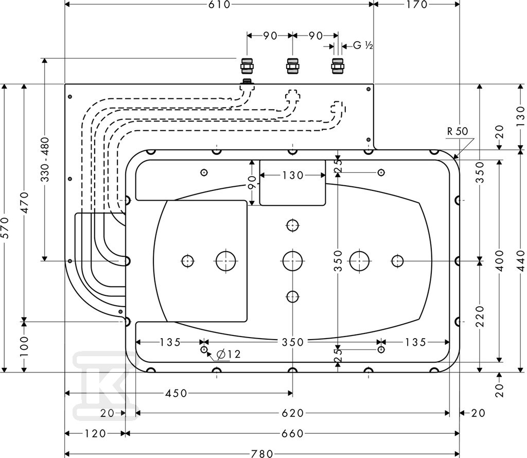 Zestaw Hansgrohe podtynkowy do - 28414180