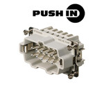 Contact insert (industrial connectors) Male connector 500 V 16 A Number of poles: 10 PUSH IN Installation size: 4 HDC HE 10 MP
