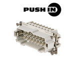 Contact insert (industrial connectors) Male connector 500 V 16 A Number of poles: 16 PUSH IN Installation size: 6 HDC HE 16 MP