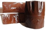 Warning and location tape with print and stainless steel insert, brown, 200 mm x 100 m, thickness 0.08 mm, with print "CAUTION SEWAGE"