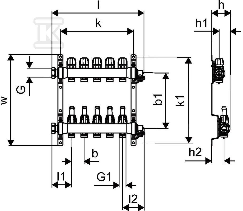 Rozdzielacz Vario S FM 7xG3/4 Euro - G1 - 1140838