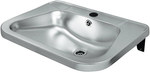 Wall-mounted washbasin with a tap hole, stainless steel matt