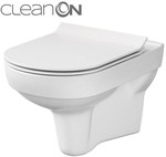 Set 794 rimless wall hung bowl CITY NEW CleanOn, slim duroplast seat, soft-close, easy-off one button