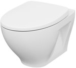 Set A29 MODUO CleanOn rimless wall hung bowl, MODUO slim wrap seat, duroplast, soft-close and easy-off