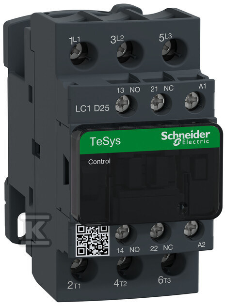 TeSys D AC3 power contactor 25A 3P 1NO - LC1D25P7