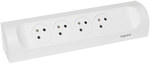 Corner extension cord 4x2P+Z, without cord (multi-socket portable block) - white, HELMO