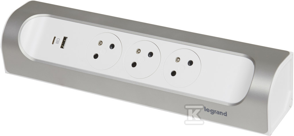 Cablu prelungitor de colț 3x2P+Z, USB - 049409