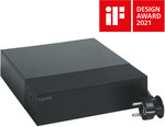 Prelungitor pentru colț TV, 4x2P+Z + 4x2P, cu descărcător, cu cablu de 2,0 metri 3x1,5 mm2 - negru, HELMO