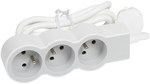 STANDARD 3x2P+Z, extension cord with 1.5 meter cable 3x1.0 mm2 - white/light grey, HELMO