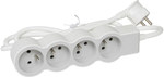 STANDARD extension cord 4x2P+Z, with 1.5 meter cable 3x1.0 mm2 - white/light grey, HELMO