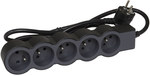 STANDARD extension cord 5x2P+Z, with 1.5 meter cable 3x1.0 mm2 - black/graphite, HELMO