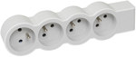 STANDARD extension cord 4x2P+Z, without cable (multi-socket portable block) - white/light grey, HELMO