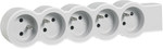 STANDARD extension cord 5x2P+Z, without cable (multi-socket portable block) - white/light grey, HELMO